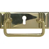 SCHÖRGHOFER & FREHE Hängegriff Landhausstil groß mit Schlüsselloch liegend Breite 96mm, Höhe 33mm, Messing poliert