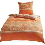 Traumschlaf Bettwäsche Karlsruhe orange in orange | Gr.: 240x220 (2x 80x80 cm,