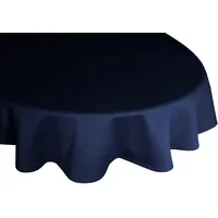 Tischdecke WIRTH "NEWBURY" Tischdecken Gr. B/L: 130 cm x 190 cm, oval, blau (nachtblau) Tischdecken oval