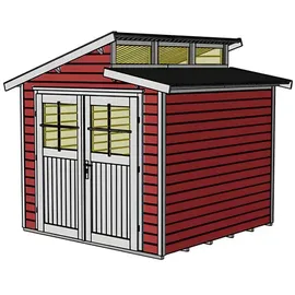 Weka Gartenhaus 226 2,35 x 2,39 m rot