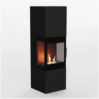 GLOW FIRE Echtfeuer-Dekokamin Lillesand Hoch Vision Ethanol Kamin, Bioethanol Kamin, 3h Brenndauer, Heizleistung mit 2KW schwarz