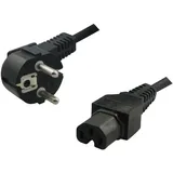 Logilink Strom Anschlusskabel [1x Schutzkontakt-Winkelstecker - 1x Kaltgeräte-Buchse C15] 2.00m Sch