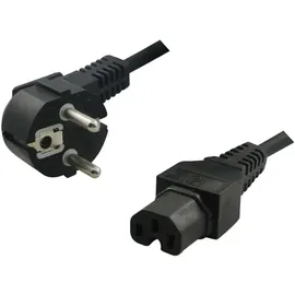 Logilink Strom Anschlusskabel [1x Schutzkontakt-Winkelstecker - 1x Kaltgeräte-Buchse C15] 2.00m Sch