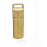 SUPERTOOL Reise-Pillenhalter, 3 Stück, tragbar, wasserdicht, kleine Tasche, Pillendose für den täglichen Gebrauch und Reisen, mit Medikamenten, Gold (S: 3,9 cm × 1,15 cm)