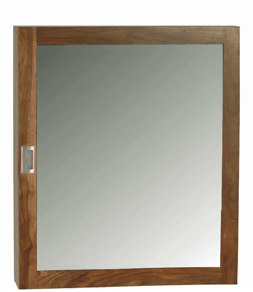 Bad Spiegelschrank mit zwei Böden Glas, Massivholz Teak