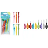 TePe Angle Interdentalbürsten gemischt (ISO Größe 0-5: 0,4-0 & - Lote de 8 cabezales interdentales para cepillo de dientes (con colgador, varios tamaños), multicolor