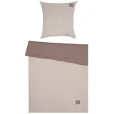 Sansibar Jersey Melange Wendebettwäsche Taupe/Sand Bettwäsche Doubleface Set 2 teilig Bettbezug 135x200 cm Kissenbezug 80x80 cm