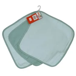 WÖRNER Musselin Uni mint-eisblau Seiftuch 3er Set 30x30 cm, 30x30 cm