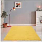 TEPGO Handwebteppich Dream Cotton Gelb 60 cm x 120 cm