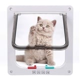 Sailnovo Katzenklappe 4-Way Magnetic Lock hundeklappe Haustiertüre Cat Flap große, 23.5*25*5.5cm Dog Cat Pet Door Flap Easy Install with Telescopic Frame with Heavy Duty Quiet Magnetic Frame, L weiß...