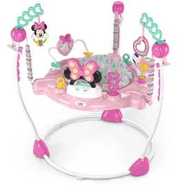 Bright Starts Bright Starts, Disney Baby, Minnie Maus Forever Besties, Spring- und Spielcenter mit Spielstation mit Lichtern und Musik, 10 Aktivität Spielzeugen, 360° drehender Sitz, höhenverstellbares, 6 Monaten+