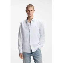 Boss Leinenhemd Regular Fit Blau L
