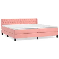 VidaXL Boxspringbett mit Matratze Rosa 200x200 cm Samt