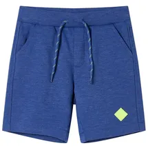 vidaXL Kindershorts mit Kordelzug Kinderhose Shorts mit elastischem Bund Blau Melange 128 (geeignet für 7-8 Jahre)