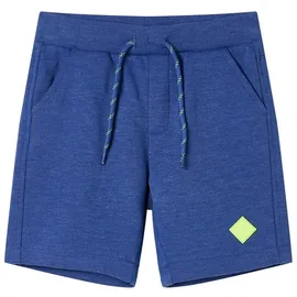 vidaXL Kindershorts mit Kordelzug Kinderhose Shorts mit elastischem Bund Blau Melange 128 (geeignet für 7-8 Jahre)