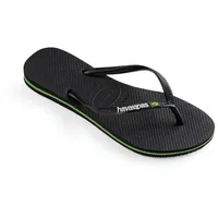 HAVAIANAS SLIM BRASIL LOGO, BLACK, 390/ 41-42(EU)