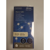 buttinette LED Micro-Lichterkette "Sterne", mit Batteriekasten und Timer, 40 LEDs
