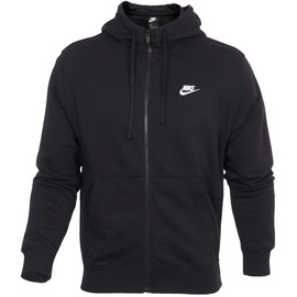 Nike Herren Sportswear Club Hooded Sweatshirt, Black/Black/White, L
