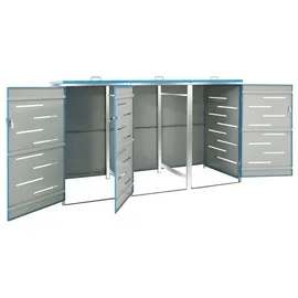 vidaXL Mülltonnenbox für 3 Tonnen 207 x 77,5 x 115 cm blau
