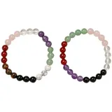 FIRETTI Armband Set Schmuck Multipack Geschenk Armkette Edelstein Perlen 2-tlg