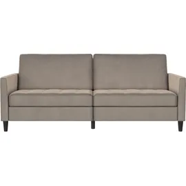 dorel home 3-Sitzer DOREL HOME "Presley", grau (taupe), B:203cm H:83cm T:83cm, Veloursstoff 100% Polyester, Sofas, Sofa mit Bett-Funktion und verstellbarer Rückenlehne