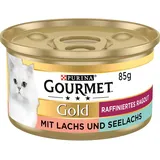Gourmet Gold Ragout Duetto Nassfutter Lachs Seelachs 12x85g