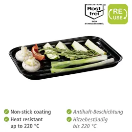 Wenko Grillschale 34,5 x 24,5 x 2,5 cm Edelstahl schwarz