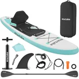 Tectake Stand-Up Paddle Board, 2in1, aus Drop-Stitch Material, Belastbarkeit 200 kg, 288 x 77 x 22,5 cm,