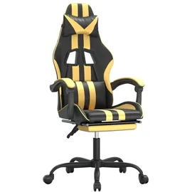vidaXL Gaming-Stuhl mit Fußstütze Schwarz und Gold