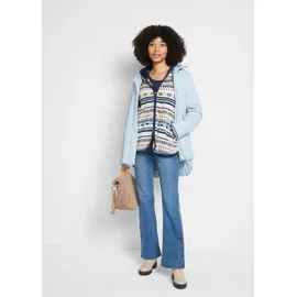 bonprix Kapuzen-Fleecejacke mit Norweger-Muster Beige XXL