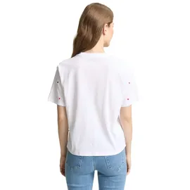 Tom Tailor T-Shirt mit Herz-Stickereien Weiß L