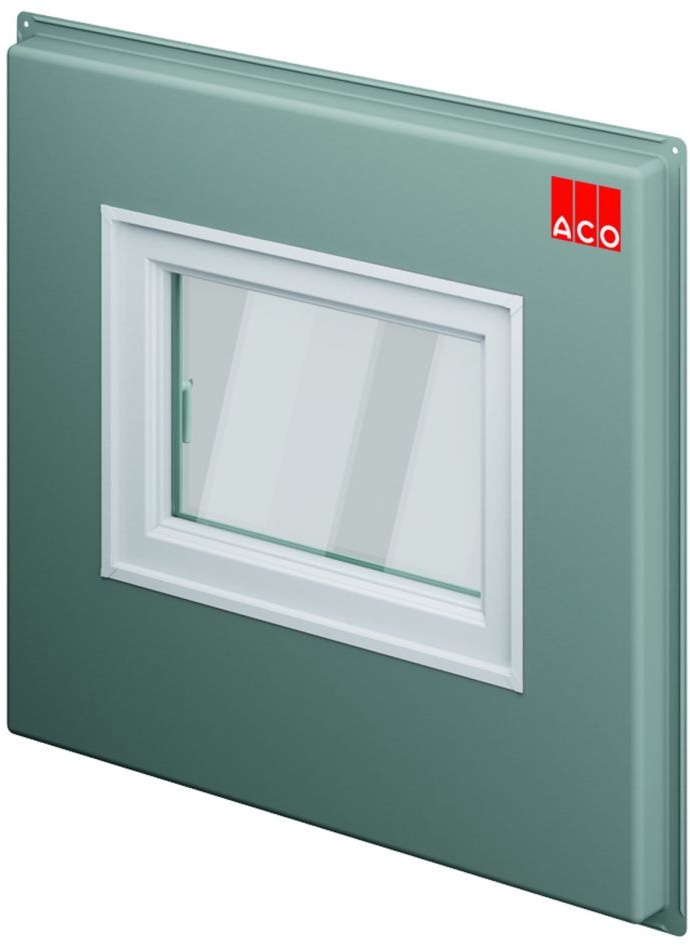 ACO Therm Block Montageplatte druckwasserdichte Montage mit hochwasserdichtem Fenster für Kunststofflichtschächte, DIN rechts, 12,5 cm,150x140 cm,75x100 cm