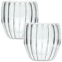 Intirilife Doppelwandiges Thermo Glas 0,19 l 2 St.