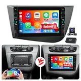 ESSGOO Für Seat Leon 1P1 2005-12 Android15 Autoradio Carplay GPS NAVI Mit USB Autoradio (RDS, 4+64GB(optional), Digitalradio (DAB), FM, SWC, Apple Carplay Android Auto GPS Navi WIFI BT EQ mit USB- und Type-C) schwarz