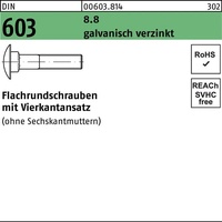 Industrial Quality Supplies DIN 603 Flachrundschraube M16x40 8.8 galvanisch