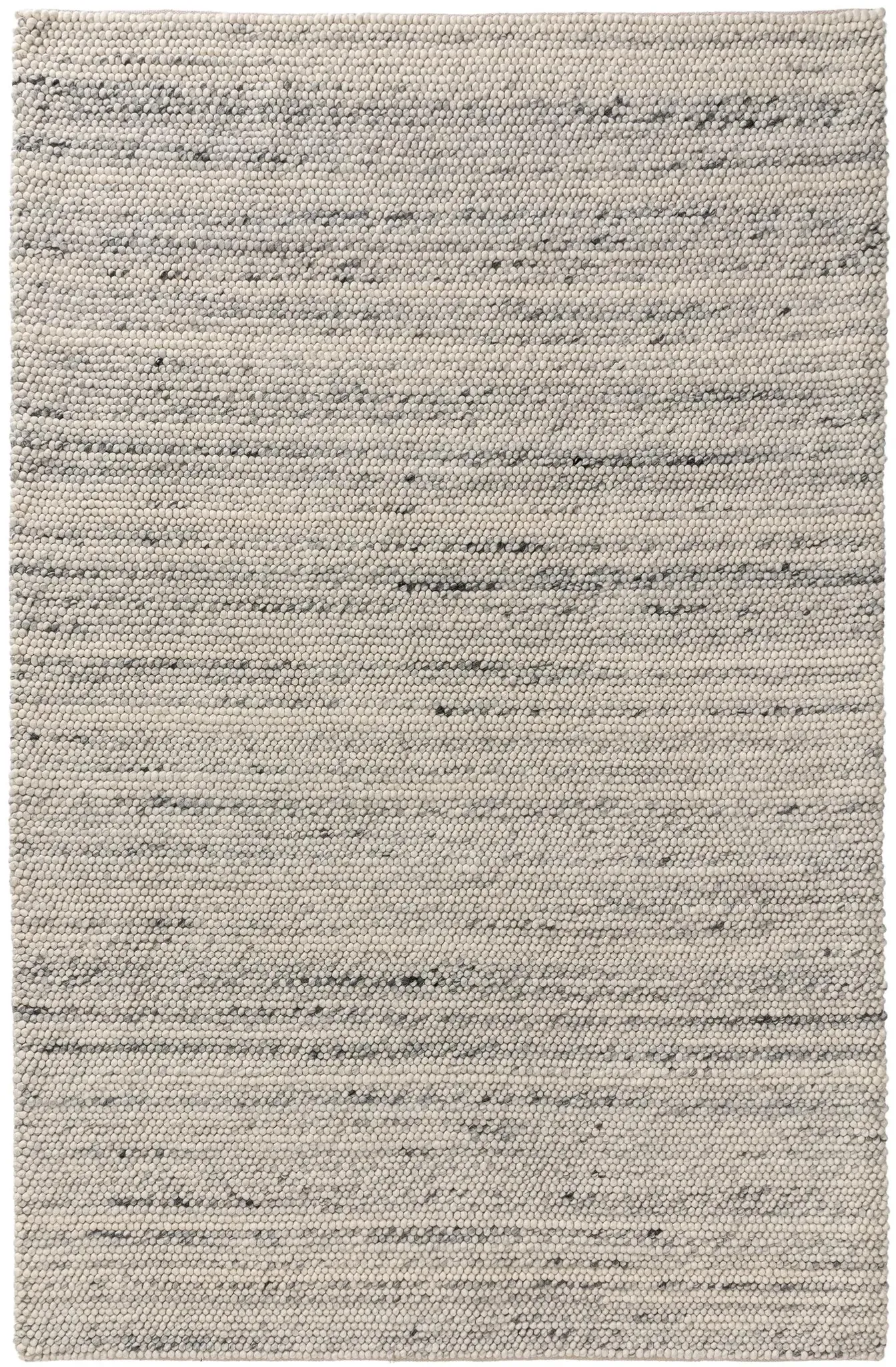 benuta Pure Wollteppich Beads Hellgrau 80x150 cm - Naturfaserteppich aus Wolle