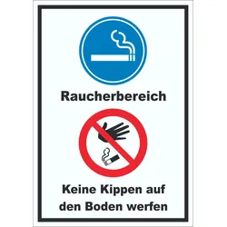 HB-Druck Aufkleber Raucherbereich Boden verboten A0 (841x1189mm)