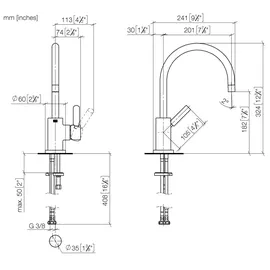 Dornbracht TARA Einhebelmischer, Ausladung 201mm, 33800888-46, Farbe: Champagne gebürstet