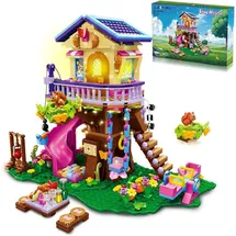 luxuskollektion CUBIMANA Waldhütten-Bausteine Set mit LED-Licht für Kinder