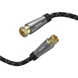 Hama SAT-Anschlusskabel F-Stecker auf F-Stecker Metall, vergoldet, 5,0 m F Grau