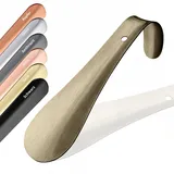 JK Trade® 15cm STABILER Edelstahl Schuhlöffel | Schuhanzieher Edelstahl zum Sitzen | Schnell & Einfach | optimierte Länge & Breite | Shoe Horn | Business | Modern Aufhängbar