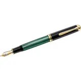 Pelikan Souverän M1000 Kolbenfüller schwarz/grün/gold B (breit)