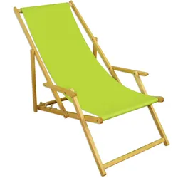 Erst-Holz Liegestuhl pistazie Fußablage Kissen Deckchair klappbar Sonnenliege Holz Gartenliege 10-306NFKH
