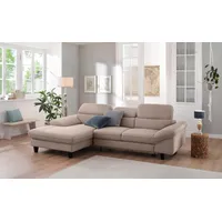 Home Affaire Ecksofa »Pilot L-Form«, wahlweise mit Bettfunktion und Bettkasten, beige