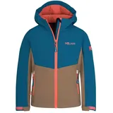 TROLLKIDS Kristiansand Jacke - Atlantic Blue / Mocca Brown / Glow Orange - 116 cm