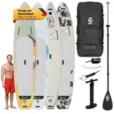 Capital Sports Aufblasbares SUP Board Set, All-Rounder SUP Board mit Fiberglas Paddel, Stand Up Paddling Board für Kinder & Erwachsene, Paddle Board Aufblasbar mit Tasche & Pumpe, 365cm/11,9ft