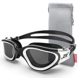 ZIONOR Polarisiert Schwimmbrille für Herren und Damen [UPGRADE], G1 Schwimmbrille mit Spiegel/Rauch Linse UV-Schutz Anti Nebel Verstellbar Gurt Komfort Profi Schwimmbrillen für Erwachsene Jugendliche