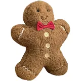 Generisch Lebkuchenmann Kissen | Weihnachtskissen Weihnachts Lebkuchen Kissen Plushie | Lebkuchen Weihnachtskissen | Weihnachts Lebkuchenhaus Kissen | Weihnachts Kissen Für Bett, Couch, Weihnachten