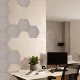 Home Deluxe Akustikplatten Hexagon selbstklebend silent Farbe: Hellgrau, Menge: 15