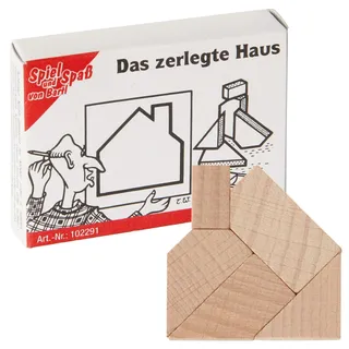 Bartl 102291 Mini-Holz-Puzzle Das zerlegte Haus aus 5 kleinen Holzteilen